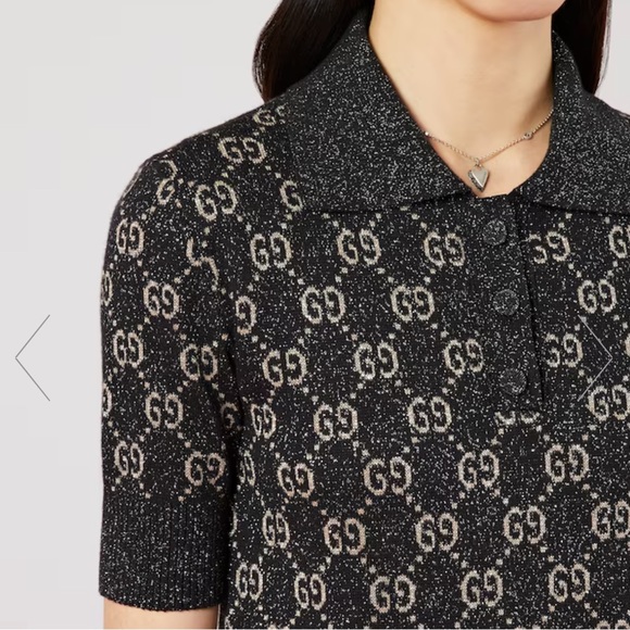 Gucci Women’s LAME GG Jacquard Polo Dress - Picture 3 of 11